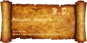 Mátyási Dominik névjegykártya